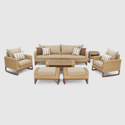 Mili 8pc Sofa and Club Chair Set Beige - RST Brands