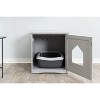 LunaLulinlk gray Small Cat Litter Box Enclosure Hidden Litter Indoor Cat Furniture Pet Home Side Table - 3 of 4