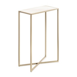 Kate and Laurel Jaspur Rectangle Metal Side Table, 16x8x24, Gold - 1 of 4