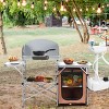 Gymax Outdoor Camping Table with Storage Folding Camp Kitchen with Windscreen Storage Bag Carrying Bag Lightweight - 2 of 4
