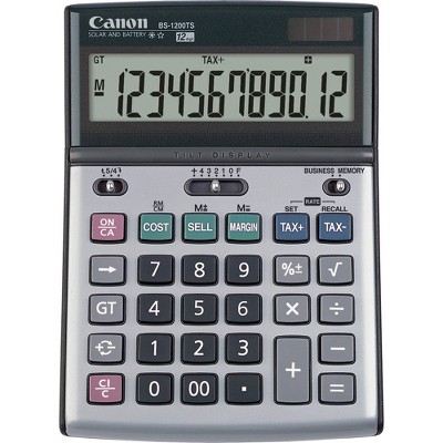 Canon 12-Digit Desktop Calculator Tilt Adj. LCD Dual pwr Beige BS1200TS