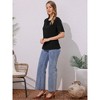 INSPIRE CHIC Women's Cowl Neck Short Sleeve Casual Stretchy Shirts 2 Packs - 3 of 4