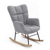 CAVINAS Teddy Fabric Glider Rocking Chair with High Backrest,Upholstered Rocking Chair,Nursery Accent Chair for Bedroom - 2 of 4