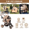 Itopfox Foldable Pet Stroller for Small/Medium Dogs & Cats up to 50lbs, 3-in-1 Travel Carrier with Storage Basket & Car Seat, Portable & Detachable - 2 of 4
