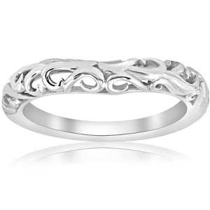 Pompeii3 Vintage 3mm Wedding Band 14k White Gold - 1 of 4