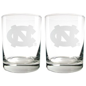 NCAA North Carolina Tar Heels Rocks Glass Set - 2pc - 1 of 3