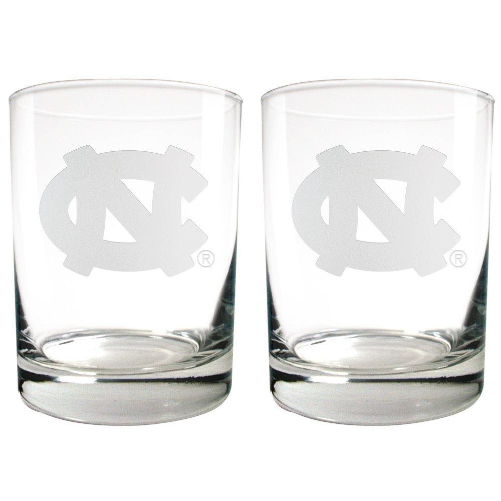 NCAA North Carolina Tar Heels Rocks Glass Set - 2pc