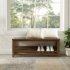 Modern Farmhouse Solid Wood Shoe Storage Entry Bench Rustic Oak