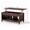 Tangkula Height Adjustable Wood Table Coffee Desk Teapoy Hidden Compartment - 4 of 4