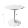 Modern Octagonal Coffee Table with Printed White Marble Table Top, Metal Base, for Dining Room, Kitchen, Living Room, CENGHU Bistro Table - 3 of 4