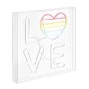 JONATHAN Y 15" Love Square Contemporary Glam Acrylic Box USB Operated LED Neon Light White/Rainbow: Heart Neon Lamp, Love LED Sign - 2 of 4
