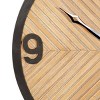 Olivia & May 25"x25" Wood Carved Wall Clock Brown : Industrial Style, Analog Display, No Battery Included - 3 of 4