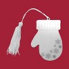 Slickblue Holiday Mitten Ornament - White Tassel, Nickel-Plated, Snowflake Engraving, Christmas Tree Decoration - 3 of 3