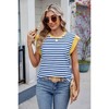 Womens Tank Tops Summer Casual Cap Sleeve Striped Shirt Crewneck T Shirts Loose Blouses 2025 - 4 of 4