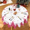 Pink Christmas Tree Tablecloth, Cute Winter Tablecloth, Pine Tree Design Table Cover Dining Room Holiday Party Table Decor - 3 of 4