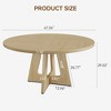 120CM Round Dining Table for 4-6 People, Farmhouse Kitchen Table with Wooden Top and Legs, Modern Circle Dinner Table for Dining Room Living Room - 2 of 4