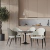 LeisureMod Verve 5-Piece Dining Set, 36" Round Resin Top Table and 4 Leather Dining Chair - 2 of 4