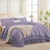 BAGOKIE 3-Piece Ruffled Microfiber Bed in a Bag Comforter Set - 2 of 4