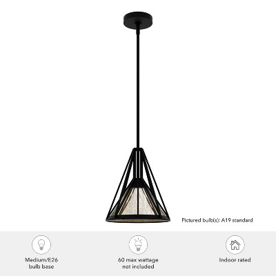Rafner Small Black Mercury Glass Pendant Light