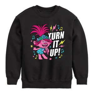 Boys' - Trolls - Turn It Up Poppy Graphic Long Sleeve Fleece Sweatshirt - 1 of 4