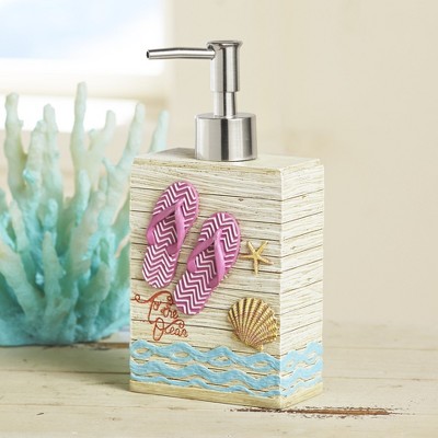 Lakeside Flip-Flop Beach Themed Soap and Lotion Dispenser Pump - Bathroom Accent