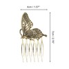 Unique Bargains Women's Portable Butterflies Side Comb Vintage Gold Tone 1 Pc - 2 of 4