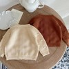 MyKids-USA Baby Solid Color Fur-Ball Patched Design Cardigan - 2 of 4