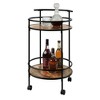 Breighton Home Designs2Go Charlie Serving Bar Cart in Barnwood/Black - 3 of 4