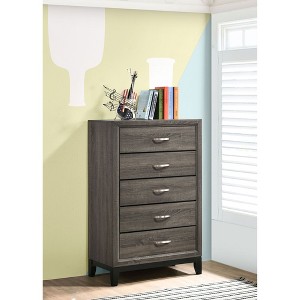 NicBex 5-Drawer Dresser Rich Wood Grain Storage Chest with Smooth Glide Drawers, Classic Rectangular Design for Bedroom/Living Room Organization - 1 of 4