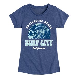 Girls' - Instant Message - Surf City Fitted Short Sleeve Graphic T-Shirt - 1 of 4