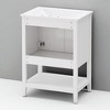 24-Inch Bathroom Vanity with Sink, Freestanding Cabinet with Open Shelf, Pine Wood Frame & Ceramic Basin, 8-Inch Faucet Mount - 2 of 4