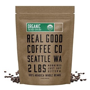 Real Good Coffee Whole Bean Coffee - Organic Dark Roast Coffee Beans - 2 Pound Bag - 100% Whole Arabica Beans - 1 of 4
