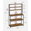 VASAGLE Coffee Bar, Bakers Rack for Kitchen with Storage, 6-Tier Kitchen Shelves with 6 Hooks, Microwave Stand, Industrial - 3 of 4