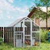 PawHut Large Chicken Run, Wooden Chicken Coop with Waterproof & Anti-UV Cover, Split Door, Nesting Boxes, Roosting Bar - 2 of 4