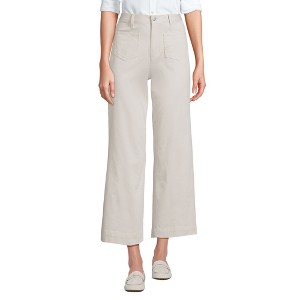 Lands' End Women's High Rise Patch Pocket Chino Crop Pants - 1 of 4