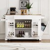 Okak Fluted Kitchen Island with Trash Cabinet, Countertop Organizer with Internal Storage Rack and Power Outlet, 5 Wheels Kitchen Cart - 4 of 4