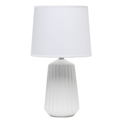 17.4" White Ceramic Nightstand Lamp with Empire Shade