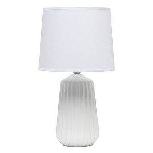 Simple Designs Pleated Base Table Lamp Off-White - 1 of 4