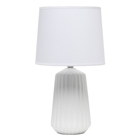 Simple Designs Pleated Base Table Lamp Off-White - image 1 of 4