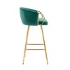 Lyngins Set of 2 Velvet Bar Stools,26" Counter Height Barstools with Chrome Footrest and Base,Bar Chairs for Kitchen Island,Cafes,Dining Room - 3 of 4