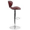 Emma and Oliver 2 Pack Contemporary Cozy Mid-Back Vinyl Adjustable Height Barstool with Chrome Base - 4 of 4