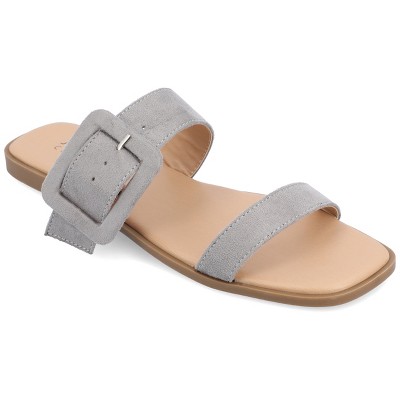 Journee Collection Womens Kerris Multi Strap Slip On Sandals