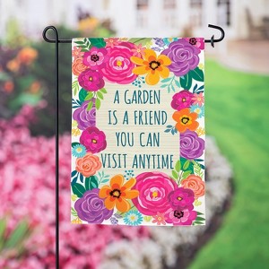 Evergreen A Garden is a Friend Garden Applique Flag 12.5 x 18 Inches Indoor Outdoor Decor - 1 of 4