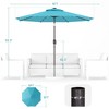 Sonkuki 9 ft Outdoor LED Round Solar Lighted Patio Market Umbrella W/Tilt, UV-Resistant Fabic for Backyard, Garden - 3 of 4