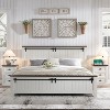 SinCiDo Farmhouse Queen Size Bed Frame with 47" Headboard, Sliding Barn Door Footboard, Wood Slat Platform Bed, No Box Spring Needed - 2 of 4