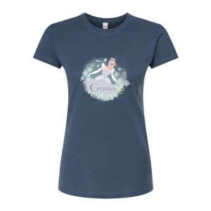 Women's - Disney - Flowered Circle of The Princesses Fitted Graphic T-Shirt - 1 of 3
