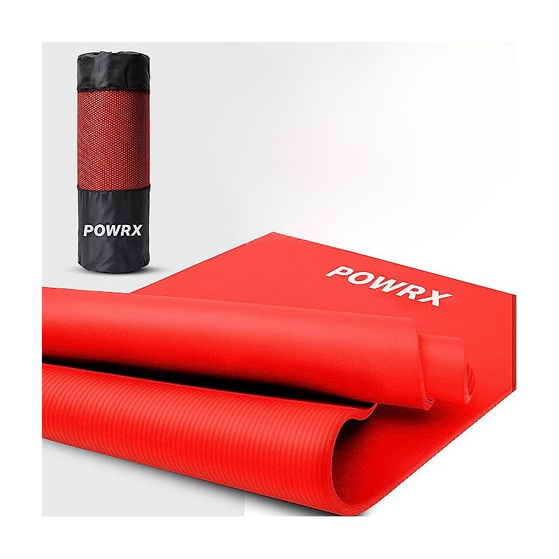 POWRX 75"L x 31"W x 0.6"Th Yoga Mat with Carrying Strap and Bag, Non-Slip Workout Mat for Home Fitness, Anthracite, 3 of 4