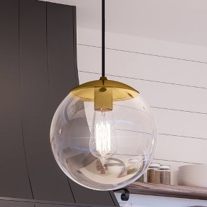 Urban Ambiance Luxury Minimalist Pendant 10.5''H x 10''W,  Brushed Bronze Finish,  Canton Collection, UHP4014 - 1 of 4