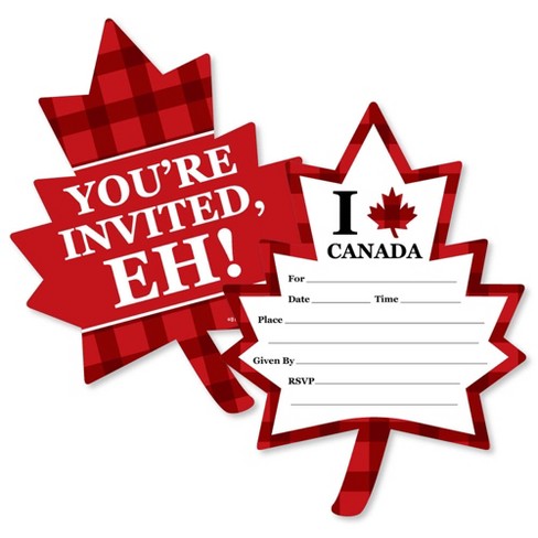 Big Dot Of Happiness Canada Day Shaped Fill In Invitations Canadian Party Invitation Cards With Envelopes Set Of 12 Target