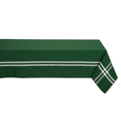 Design Imports  Border Stripe Tablecloth, Balsam Green, 60X104"